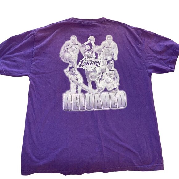 Los Angeles Lakers Mens Tee Shirt Size XL Purple Y2k Crew Neck Casual - Picture 8 of 11